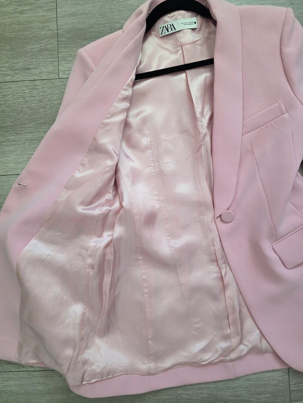 ZARA Light Pink Shawl-Collar Single-Button Blazer - Picture 2 of 6
